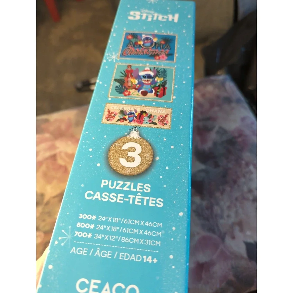 Disney 3 in 1 STITCH Multipack Jigsaw Christmas Puzzle 300-500-700 pc. NEW